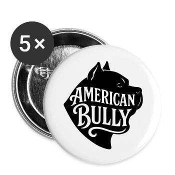 American Bully Bulldog french dog t shirt - Buttons small 1''/25 mm (5-pack) - white - Front