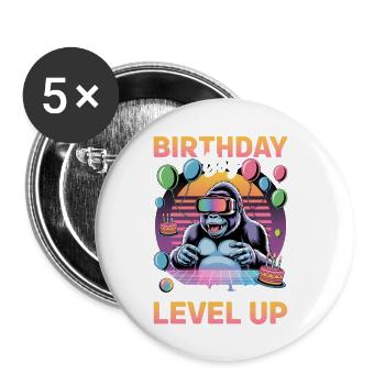 Birthday Gamer VR - Buttons klein 25 mm (5er Pack) - Weiß - Vorne