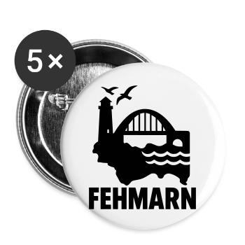 fehmarn schleswig holstein - Buttons klein 25 mm (5er Pack) - Weiß - Vorne
