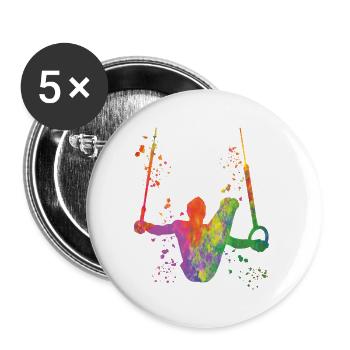 Artistic Gymnastics Rings Artistic Gymnastics - Buttons small 1''/25 mm (5-pack) - white - Front