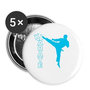 Karate, Karate Fighter, Martial Arts, Karate Kick - Buttons small 1''/25 mm (5-pack) - white - Front