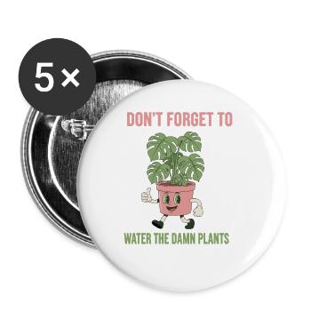 Vergiss Die Pflanzen Nicht - Buttons klein 25 mm (5er Pack) - Weiß - Vorne