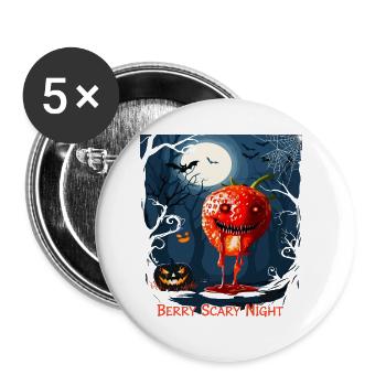 Halloween Zombie Erdbeere  - Buttons klein 25 mm (5er Pack) - Weiß - Vorne