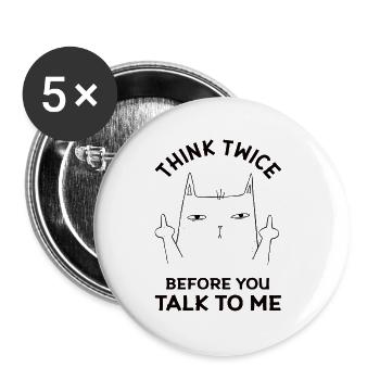Sehr wütende und dumme Katze - Lustiger Spruch - Buttons klein 25 mm (5er Pack) - Weiß - Vorne