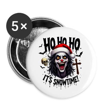 Psycho Clown Santa Horror - Buttons small 1''/25 mm (5-pack) - white - Front