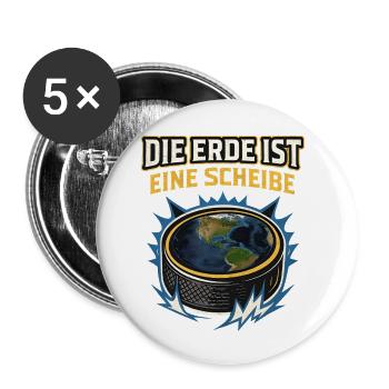 hockey sur glace Dire drôle disque rondelle - Lot de 5 petits badges (25 mm) - blanc - Devant