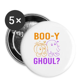 Halloween Gender Reveal - Buttons klein 25 mm (5er Pack) - Weiß - Vorne