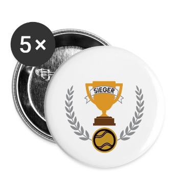 Boccia Vainqueur Vainqueur Tournoi Championnat - Lot de 5 petits badges (25 mm) - blanc - Devant