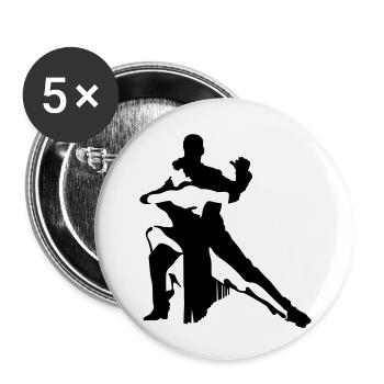 Dancing couple - Buttons small 1''/25 mm (5-pack) - white - Front