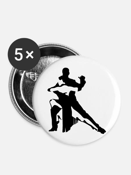 Tanzpaar - Buttons klein 25 mm (5er Pack) - Weiß