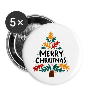 Colorful Leaf Christmas Tree - Buttons small 1''/25 mm (5-pack) - white - Front