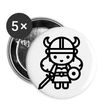 Krieger - Buttons klein 25 mm (5er Pack) - Weiß - Vorne