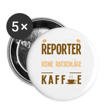Journaliste d’investigation Conseil journaliste - Lot de 5 petits badges (25 mm) - blanc - Devant