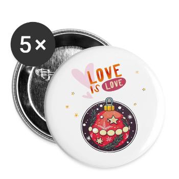 Weihnachtskugel - Buttons klein 25 mm (5er Pack) - Weiß - Vorne
