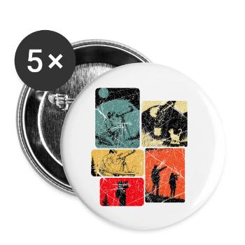 Solar System, Telescope, Stargazing - Buttons small 1''/25 mm (5-pack) - white - Front
