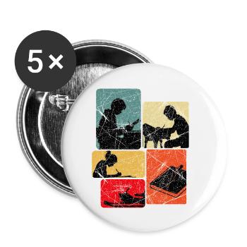 Writer Author Writer Writing Gift - Buttons small 1''/25 mm (5-pack) - white - Front