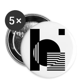 bauhaus geometric design - Buttons small 1''/25 mm (5-pack) - white - Front