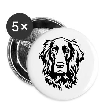 Tête de setter irlandais - Lot de 5 petits badges (25 mm) - blanc - Devant