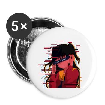 Waifu Anime Girl Kawaii Otaku Amateurs d’anime - Lot de 5 petits badges (25 mm) - blanc - Devant