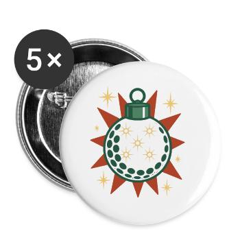 Funny Golf Ball Merry Christmas - Buttons small 1''/25 mm (5-pack) - white - Front