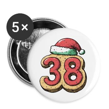 38 Number Biscuit Christmas - Buttons small 1''/25 mm (5-pack) - white - Front