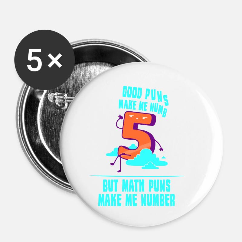 Math Teacher Geometry School Mathematics - Buttons small 1''/25 mm (5-pack) - white