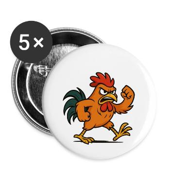 F-Caw-F Drôle Poulet FCAWF Humour Citation Coq Mème - Lot de 5 petits badges (25 mm) - blanc - Devant