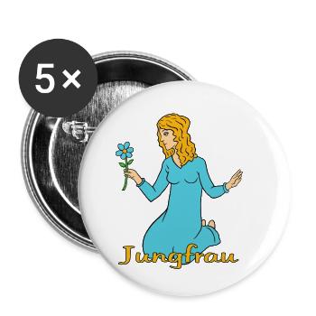 Sternzeichen Jungfrau - Buttons klein 25 mm (5er Pack) - Weiß - Vorne