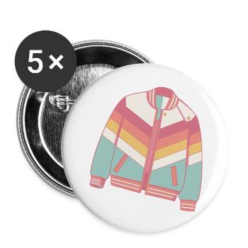 Pastellfarbene Retro-Jacke - Buttons klein 25 mm (5er Pack) - Weiß - Vorne