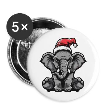 Mammoth Christmas - Buttons small 1''/25 mm (5-pack) - white - Front