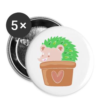 Plant Cactus Cacti - Buttons small 1''/25 mm (5-pack) - white - Front