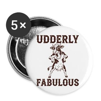Vintage Blague Humour Jeu De Mots Vache - Lot de 5 petits badges (25 mm) - blanc - Devant