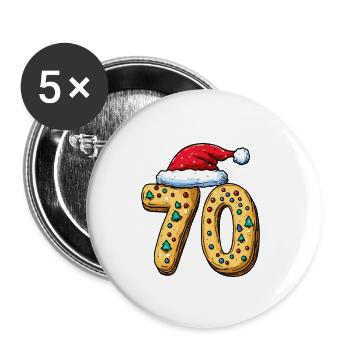 70 Number Biscuit Christmas - Buttons small 1''/25 mm (5-pack) - white - Front
