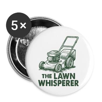 Le chuchoteur de pelouse - Lot de 5 petits badges (25 mm) - blanc - Devant