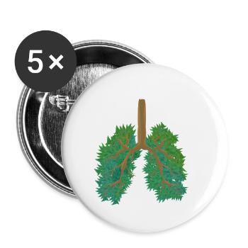 Forest Lungs Eco-Friendly Awareness Global Warming - Buttons small 1''/25 mm (5-pack) - white - Front