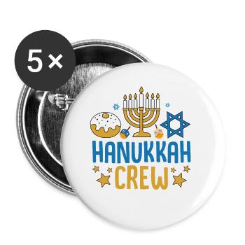 Hanukkah  - Buttons klein 25 mm (5er Pack) - Weiß - Vorne