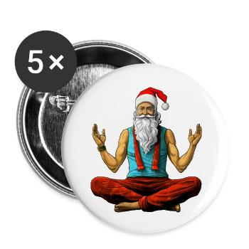 Meditation Weihnachten Yogi - Buttons klein 25 mm (5er Pack) - Weiß - Vorne