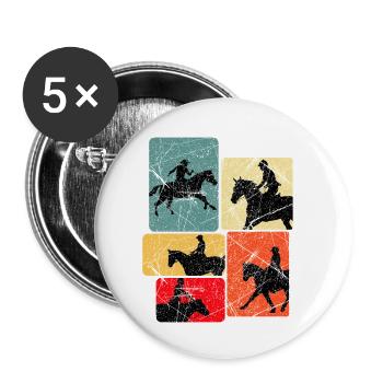 Equestrian Pop Silhouetten Kollektion - Buttons klein 25 mm (5er Pack) - Weiß - Vorne