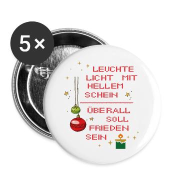 Leuchte Licht mit hellem Schein - Buttons klein 25 mm (5er Pack) - Weiß - Vorne