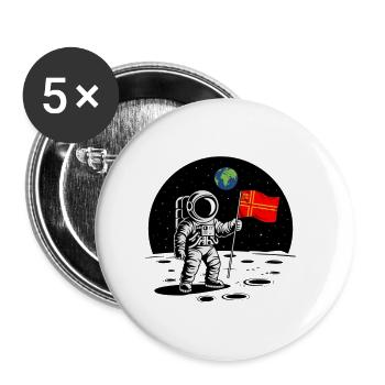 Norman Astronaut Normandy Pride Space Humor - Buttons small 1''/25 mm (5-pack) - white - Front