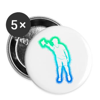 Joueur de cornhole Enfants Garçons Hommes Cornhole - Lot de 5 petits badges (25 mm) - blanc - Devant