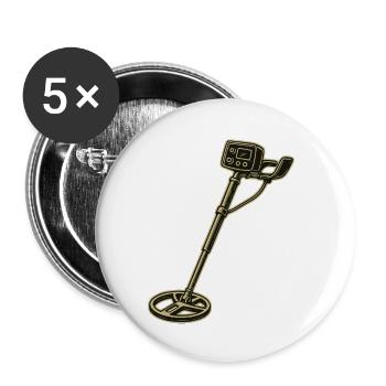 Metal Detector Treasure Hunting Adventure - Buttons small 1''/25 mm (5-pack) - white - Front