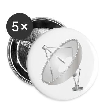 Antenne paraboise à l’aspect moderne et net - Lot de 5 petits badges (25 mm) - blanc - Devant
