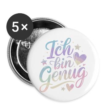 I'm Enough Pastel Selflove Self Love - Buttons small 1''/25 mm (5-pack) - white - Front