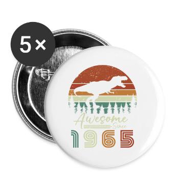 awsome_since_dinaseur_1965 - Lot de 5 petits badges (25 mm) - blanc - Devant