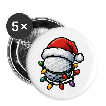 Funny Christmas golf ball for golfers - Buttons small 1''/25 mm (5-pack) - white - Front