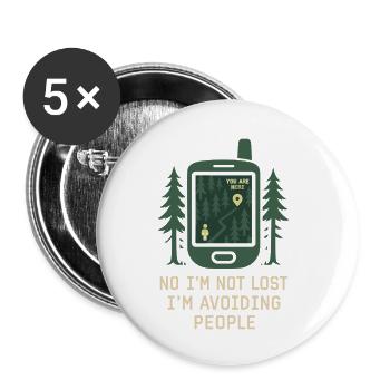 Women's solo hiker empowerment trail - Buttons small 1''/25 mm (5-pack) - white - Front