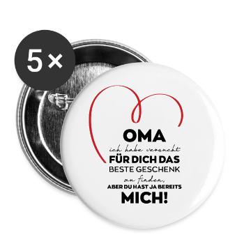 Grandma Grandmother Funny Gift - Buttons small 1''/25 mm (5-pack) - white - Front