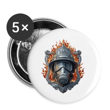 Firefighter Fire Brigade - Volunteer Fire Brigade 112 - Buttons small 1''/25 mm (5-pack) - white - Front