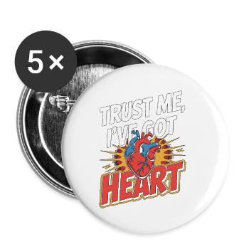 Cardiac Tech Trust Me I've Got Heart Echo Tech - Buttons klein 25 mm (5er Pack) - Weiß - Vorne